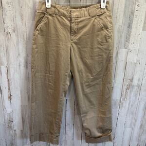 Banana Republic Harrison Crop Khaki Cuffed Pants Womens Size 2 Mid Rise